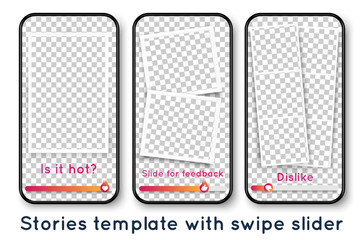 Stories template with photo frame and emoji slider