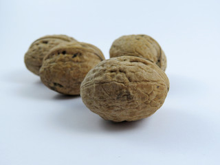 Walnuts on a white background beautiful and tasty healthy food