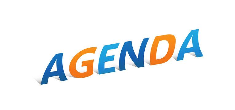 AGENDA upright paper letters typography