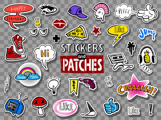 Hipsters teens stickers and patches