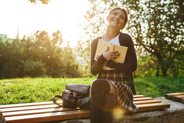 Lovely teenage girl wearing school