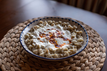 Manti, Turkish Ravioli with Yogurt and Hot Butter Sauce