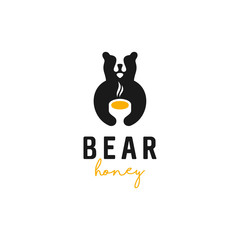 bear honey logo design