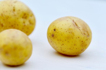 potato on white background