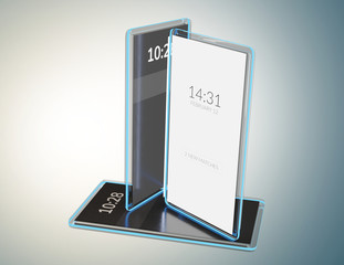 translucent transparent mobile phone 3d-illustration