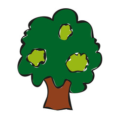 vector isolated cartoon tree