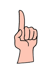 Illustration of a hand pointing up with your index finger