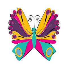 vector, isolated butterfly character