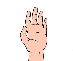 Illustration of an open hand like to grab or greet