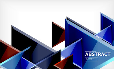 Tech futuristic geometric 3d shapes, minimal abstract background