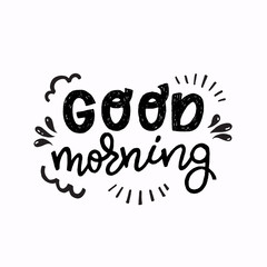 Fototapeta premium Good Morning hand lettering saying