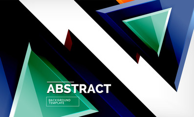 Tech futuristic geometric 3d shapes, minimal abstract background