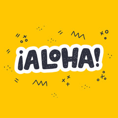 Aloha hand lettering inscription