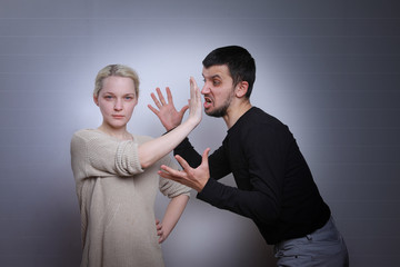 Man brandishing his wife. Husband and wife arguing, man and woman screaming. domestic violence. feminism, narcissism, narcissism, psychopath, psychopathy, personality disorder, toxic relationships