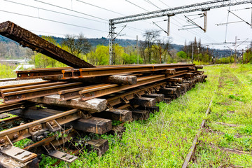 Old railroad tracks and sleepers