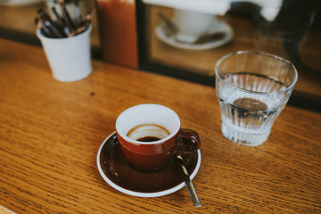 cup of coffee on table