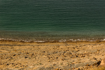 simple background aerial landscape of sand beach salty dead sea coast line wallpaper pattern vacation concept without people with empty copy space for your text or inscription 
