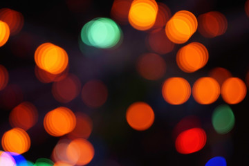 Colourful circle of bokeh from light for background