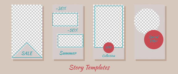 A set of minimalist stories for social networks. Frame. Package to create your unique content. Templates for stories.