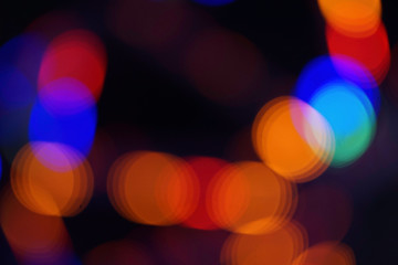 Colourful circle of bokeh from light for background