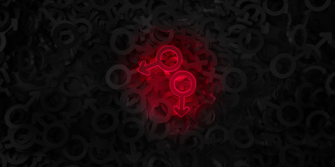 Concept art on the theme of same-sex love 3D illustration