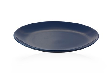 Black plate isolated on white background.