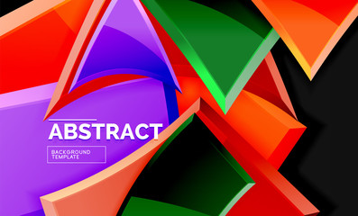 Glossy squares and triangles geometric backgrounds