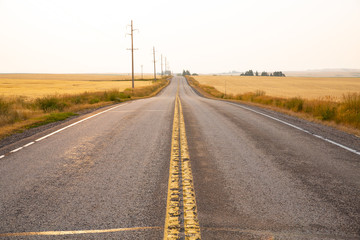 Route 32 near Driggs in Idaho, USA