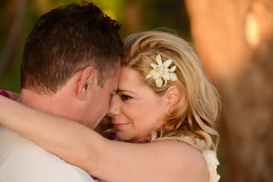 Couple in love embracing 