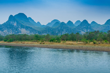 Landscape with river and mountains   