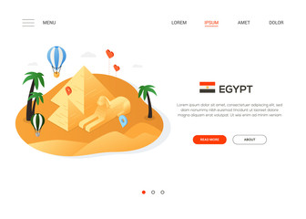 Visit Egypt - modern colorful isometric web banner