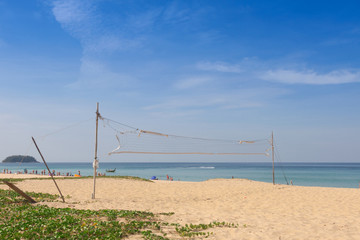 Volleyball net at Karon beach , Phuket Thailand