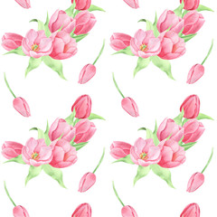 Seamless patten  of spring flowers