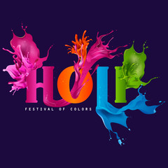 easy to edit vector illustration of Colorful splash for Holi background © snapgalleria