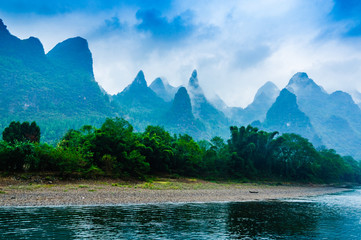 Landscape with river and mountains   