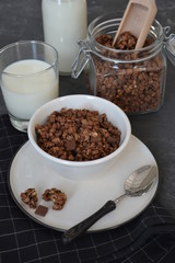 granona for breakfast with a glass of milk