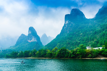 Landscape with river and mountains   