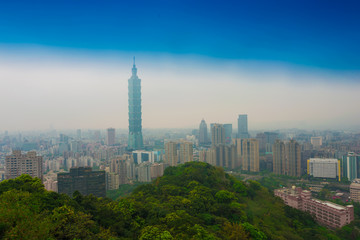 Fototapeta premium Taipei 101 buiding city landscape skyscraper