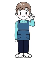 エプロン　男性　イラスト