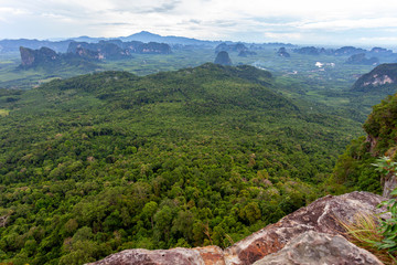 Landscape nature view, summer a view of mountains in thailand Aerial view Drone shot