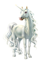 Obraz na płótnie Canvas unicorn, full-length isolated on white