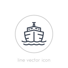 Ship line icon on white