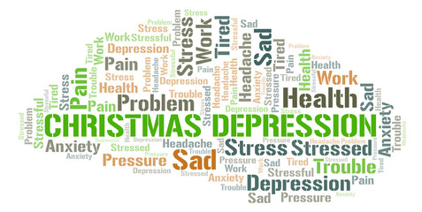 Fototapeta premium Christmas Depression word cloud.