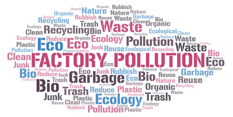 Fototapeta premium Factory Pollution word cloud.