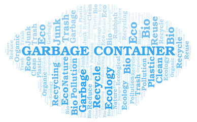 Fototapeta premium Garbage Container word cloud.