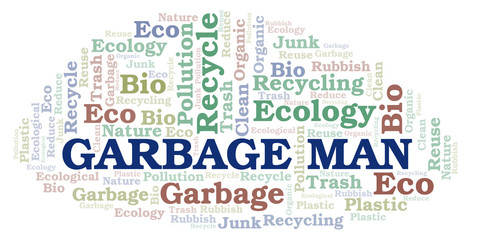 Fototapeta premium Garbage Man word cloud.