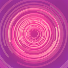 Abstract 3d rendering composition of pink colored circles. Computer generated geometric pattern