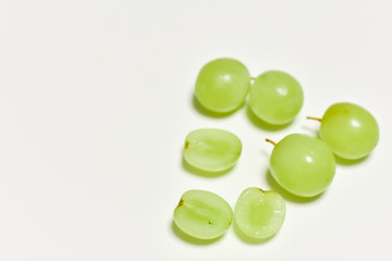 grapes, green grapes on a white background, fresh fruit