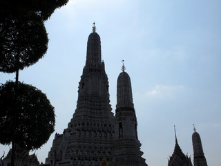 Silhouette Pagoda in Wat Arun Bangkok, thailand