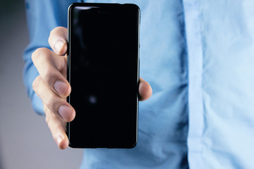 Man with mobile phone .